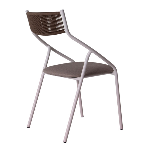 Стул Чиедо, сиденье рогожка Малмо нью 08, спинка кофе, каркас белый матовый - фото 9
