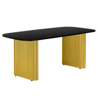 Фотография Деревянный стол Бавария B 160 х 90 черная пленка шагрень / золото от производителя ChiedoCover, картинка продукции, реальное фото товара Настоящее фото товара Деревянный стол Бавария B 160 х 90 черная пленка шагрень / золото, произведённого компанией ChiedoCover