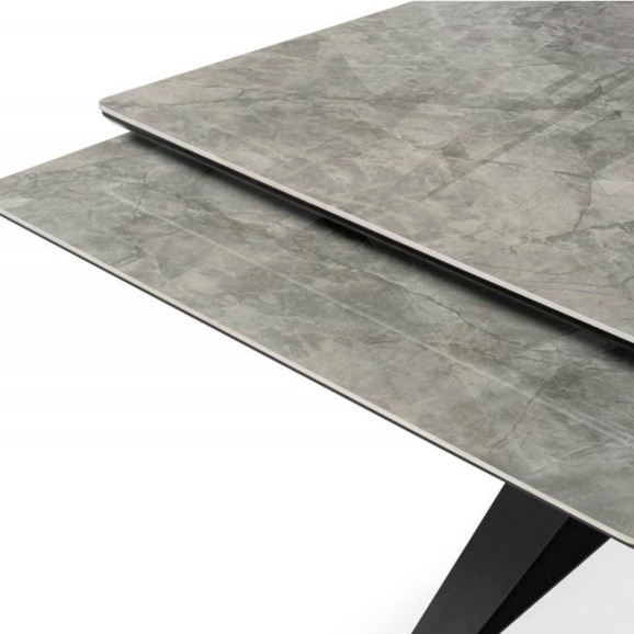 Керамический стол Блэкберн 160(220)х89 серый мрамор baolai / черный - фото 6