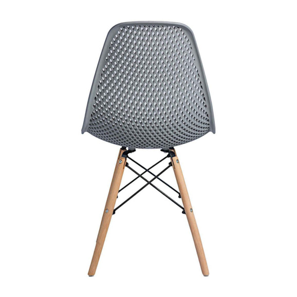 Стул пластиковый перфорированный Eames, бук, серый - фото 4