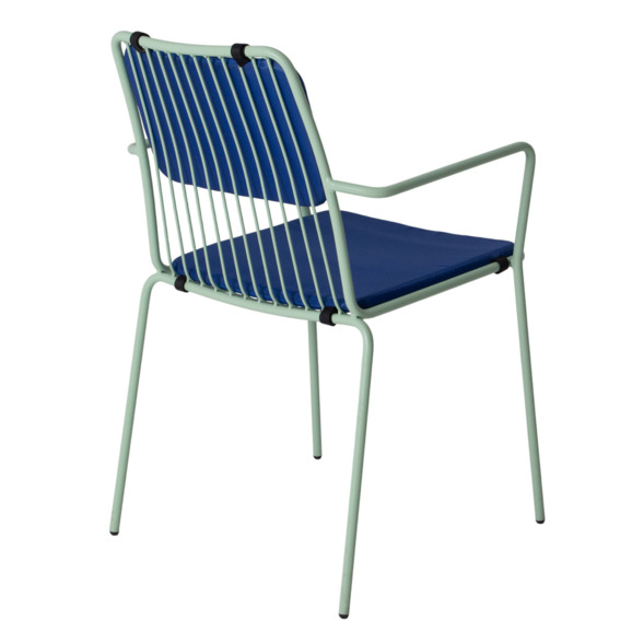 Стул Лион с подушкой 01, каркас мятный, подушка синяя - фото 8