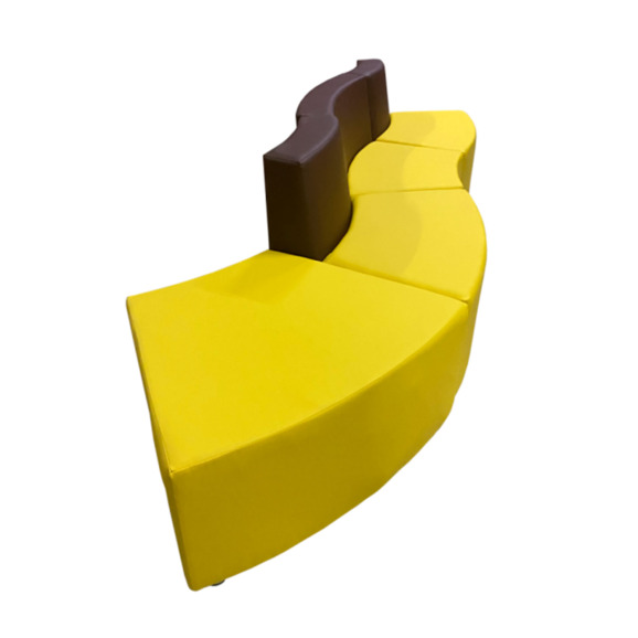 Диван Дога четырехместный к.2, шоколадно-желтый - фото 3