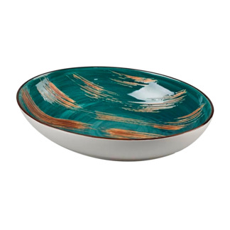Фотография товара Салатник Texture Dark Green Lines 16*25*6,3 см 700 мл, P.L. Proff Cuisine