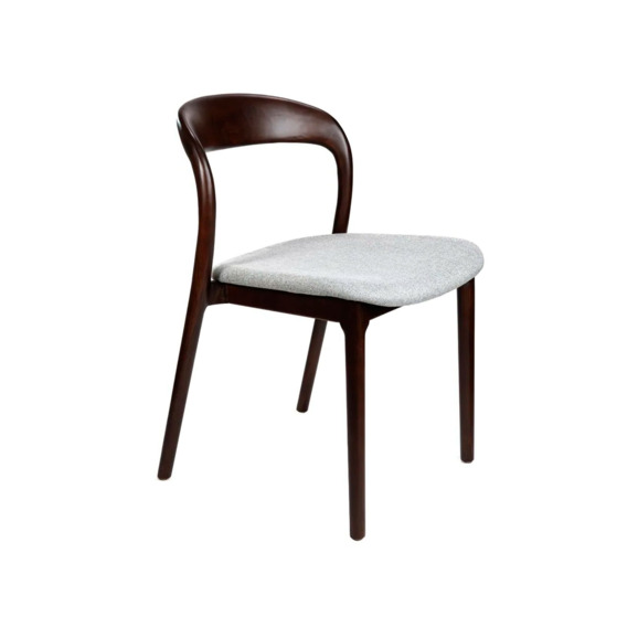 Стул деревянный Леман без подлокотников с серой обивкой - фото 1