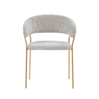 Фотография Стул на металлокаркасе Kamelia 1 light gray fabric / gold Фотография товара Стул на металлокаркасе Kamelia 1 light gray fabric / gold от компании ChiedoCover.