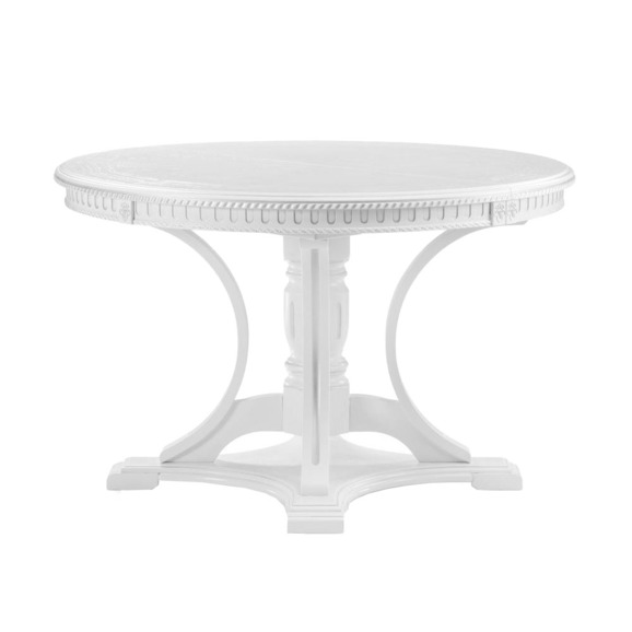 Деревянный стол Нозеан круглый белый / серебро - фото 2