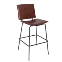 Настоящее фото товара Стул барный Don, натуральная кожа, каркас черный муар 9005, произведённого компанией ChiedoCover