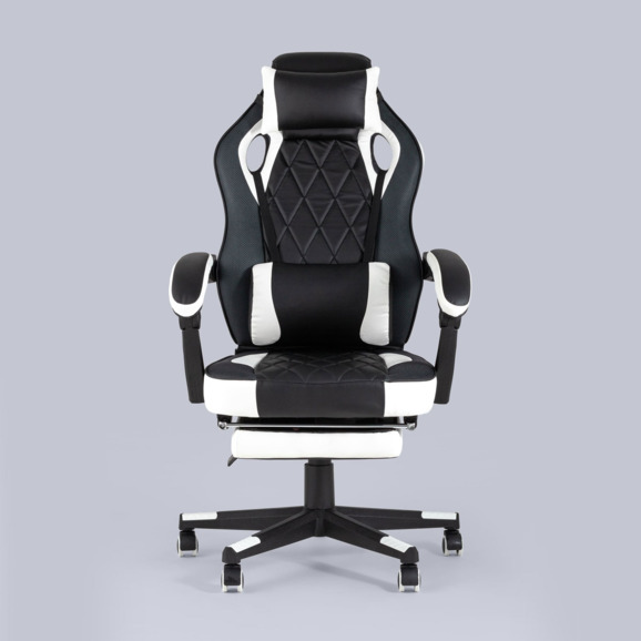 Кресло игровое TopChairs Virage черно-белое - фото 4