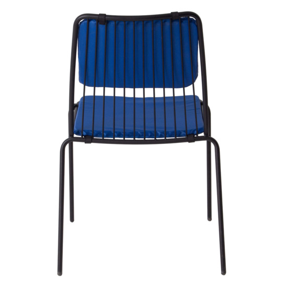 Стул Лион с подушкой 01, черный, синяя подушка - фото 9