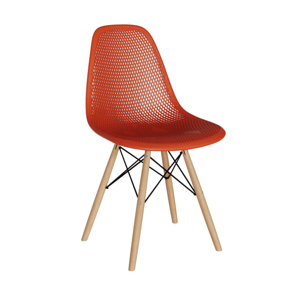 Стул пластиковый перфорированный Eames, красный - фото 1