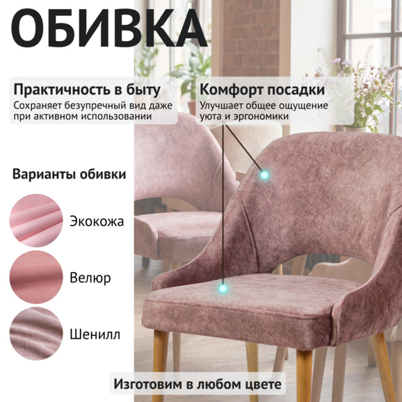 Стул Мила, велюр Nova 110 - фото 3