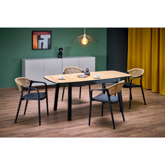 Стол обеденный Relativity, дуб артизан, черный - фото 4