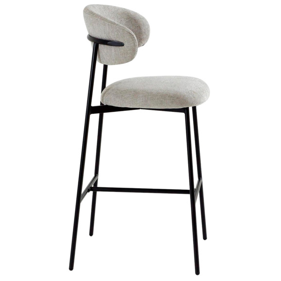 Стул барный ARIA, светло-серый, черный Стул барный ARIA, светло-серый, черный - фото 3