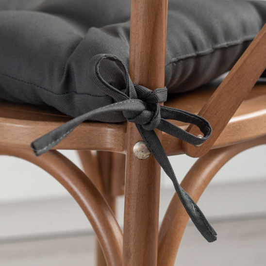 Подушка с завязками на стул, темно-серый - фото 4