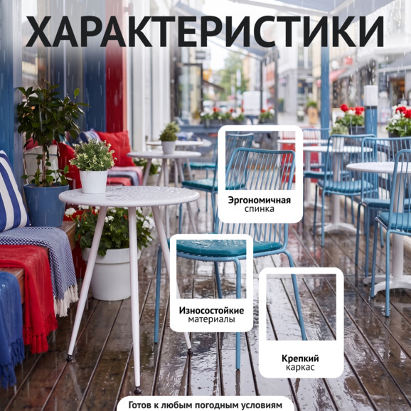 Стул Лион с подушкой, голубой Стул Лион с подушкой, голубой - фото 2