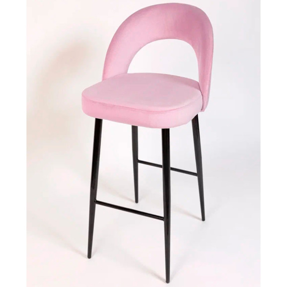 Стул Пиннате, барный, сиреневый, черный, велюр - фото 4