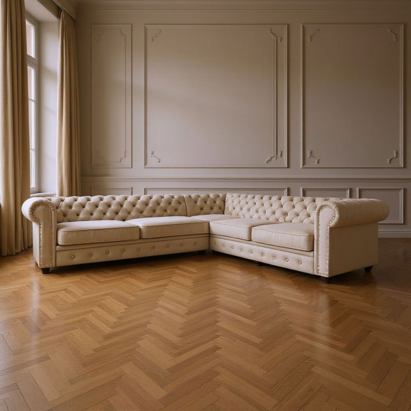 Диван Честер, светло-бежевый, 1600 - фото 4