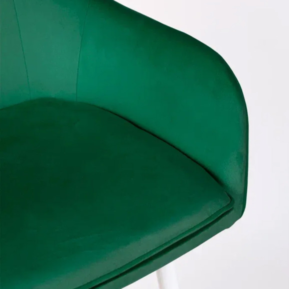 Кресло Сета, барные ножки, зеленый, белый, велюр - фото 9