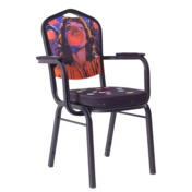 Фотография товара Стул Хит 25 с подлокотниками, каркас черный муар, с принтом Баббл Гам от компании ChiedoCover.