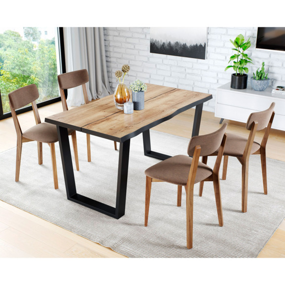 Стол Види-1, черный, дуб галифакс табак - фото 2