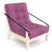 Кресло Кельвин беленый дуб, фиолетовое