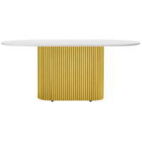 Фотография Деревянный стол Барон О 160 х 90 белая пленка шагрень / золотые ноги Фотография товара Деревянный стол Барон О 160 х 90 белая пленка шагрень / золотые ноги от компании ChiedoCover.