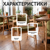 Фотография товара Стул Дарк, велюр Гойа Оливиа, ножки бук под лак от компании ChiedoCover.
