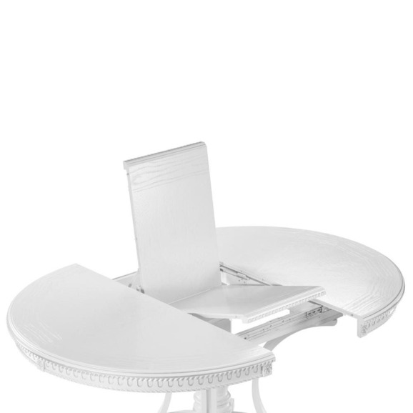 Деревянный стол Нозеан круглый белый / серебро - фото 4