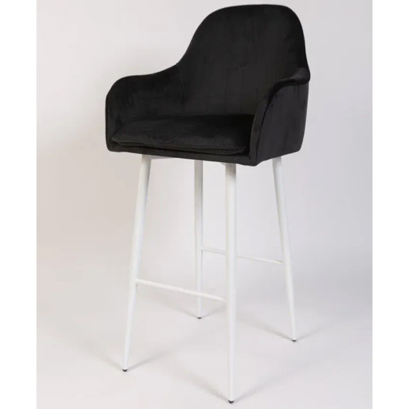 Кресло Сета, барные ножки, черный, белый, велюр - фото 3