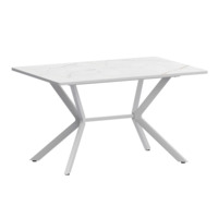 Настоящее фото товара Стол нераздвижной Сири 1200 Р20, азул, белый муар, произведённого компанией ChiedoCover