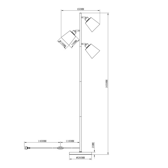 Торшер V3050-3F Floor 3*E27*60W - фото 2