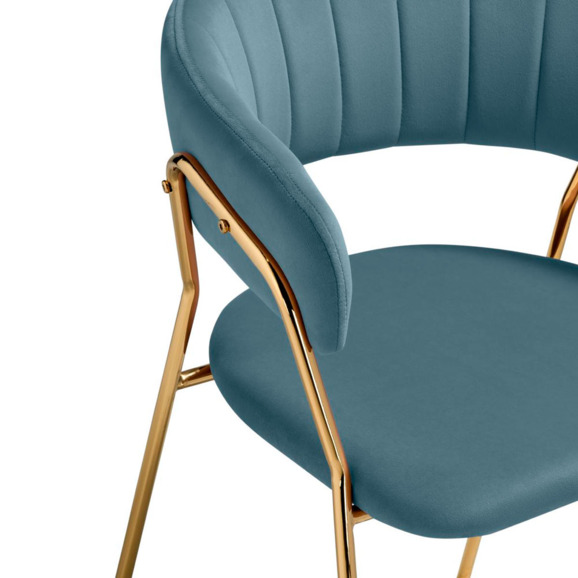 Стул на металлокаркасе Kamelia 1 light blue /gold Стул на металлокаркасе Kamelia 1 light blue /gold - фото 6
