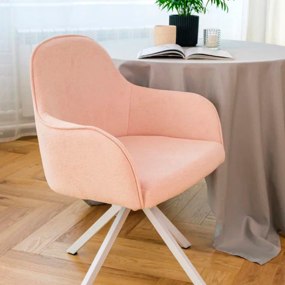 Кресло Сета, пирамида, розовый, белый, букле - фото 10