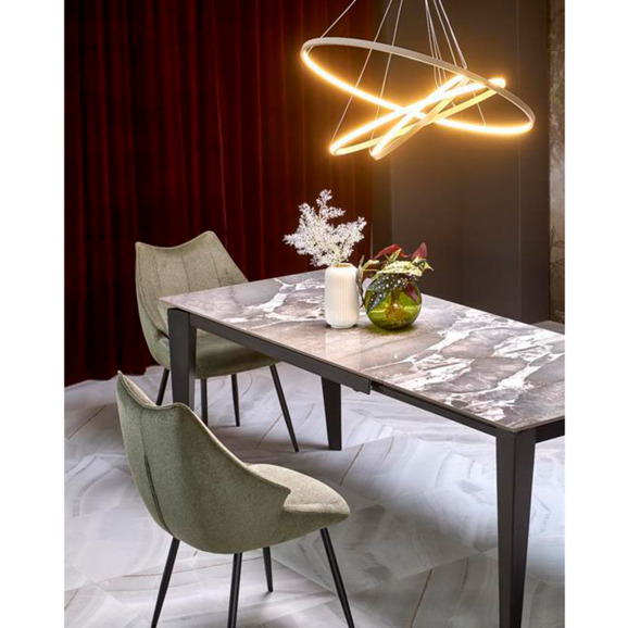 Стол обеденный Comet, раскладной, серый мрамор, черный - фото 9