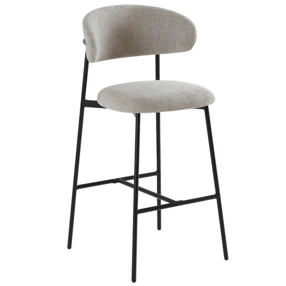 Стул барный ARIA, светло-серый, черный Стул барный ARIA, светло-серый, черный - фото 1