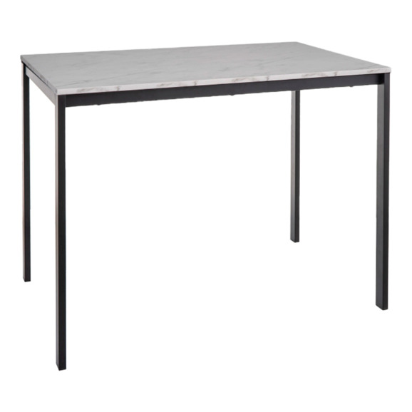 Стол обеденный Vapor, эффект белого мрамора, черный Стол обеденный Vapor, эффект белого мрамора, черный - фото 1