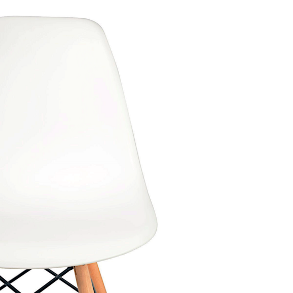 Стул пластиковый Eames, белый, каркас бук - фото 4