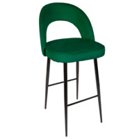 Настоящее фото товара Стул Пиннате, барный, зеленый, черный, велюр, произведённого компанией ChiedoCover