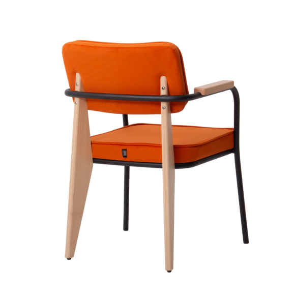 Стул Mix Orange, велюр Velutto 27, ножки бук, морилка светлый орех , каркас RAL 9005 - фото 7