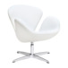 Кресло Swan (Arne Jacobsen), белая экокожа