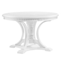 Настоящее фото товара Деревянный стол Нозеан круглый белый / серебро, произведённого компанией ChiedoCover