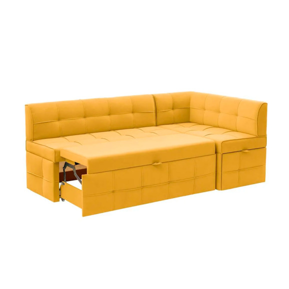 Угловой диван для кухни Атлант Плюс, желтый, правый - фото 3