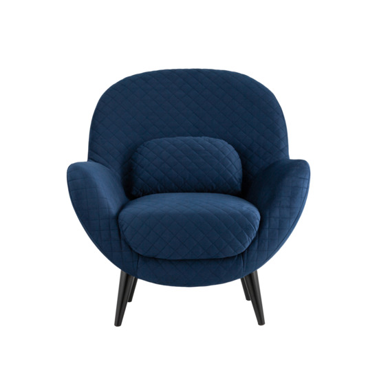 Кресло Карл велюр тёмно-синий - фото 2