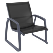 Кресло пластиковое Фронте, темно-серый, черный