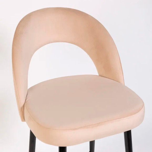 Стул Пиннате, барный, бежевый, черный, велюр - фото 6