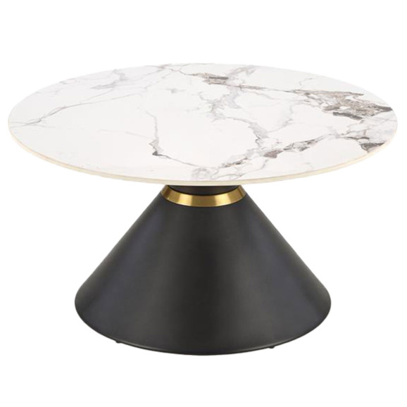 Стол журнальный Variable, белый мрамор, черный - фото 1