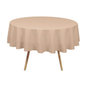 Фотография товара Скатерть овальная 1400х900, журавинка кофе с молоком гладь, без шва от компании ChiedoCover.