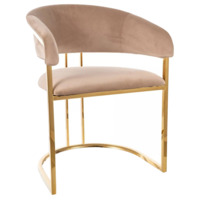 Настоящее фото товара Стул кухонный Mammoth, бежевый, золотой, произведённого компанией ChiedoCover