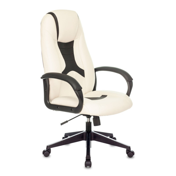 Кресло игровое TopChairs ST-CYBER 8, белый/черный экокожа, крестовина пластик - фото 1
