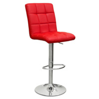 Настоящее фото товара Барный стул Лагер, красная кожа, произведённого компанией ChiedoCover